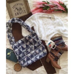 Free People Adriatic Sea Tote Bag Boho Coastal Western